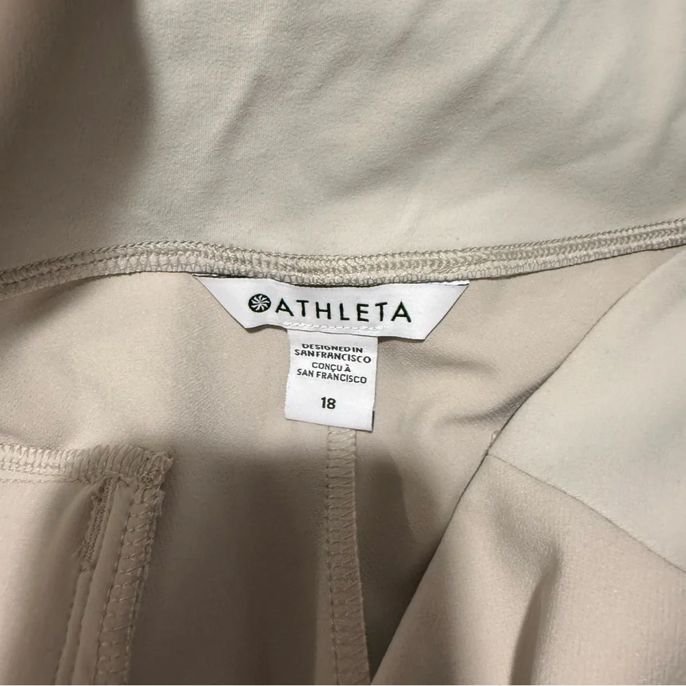 Athleta Endless High Rise Pant Tan Size 18 Travel Commuting Stretch Style 533636 - Picture 7 of 9